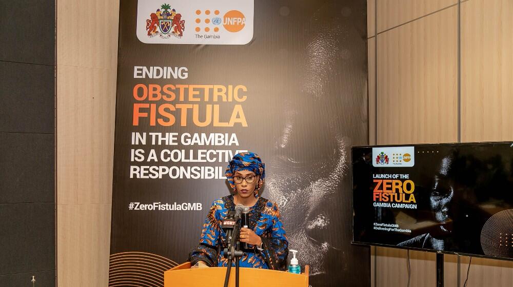 Her Excellency the 1st Lady Madam Fatoumatta Bah-Barrow delivering the campaign launch statement