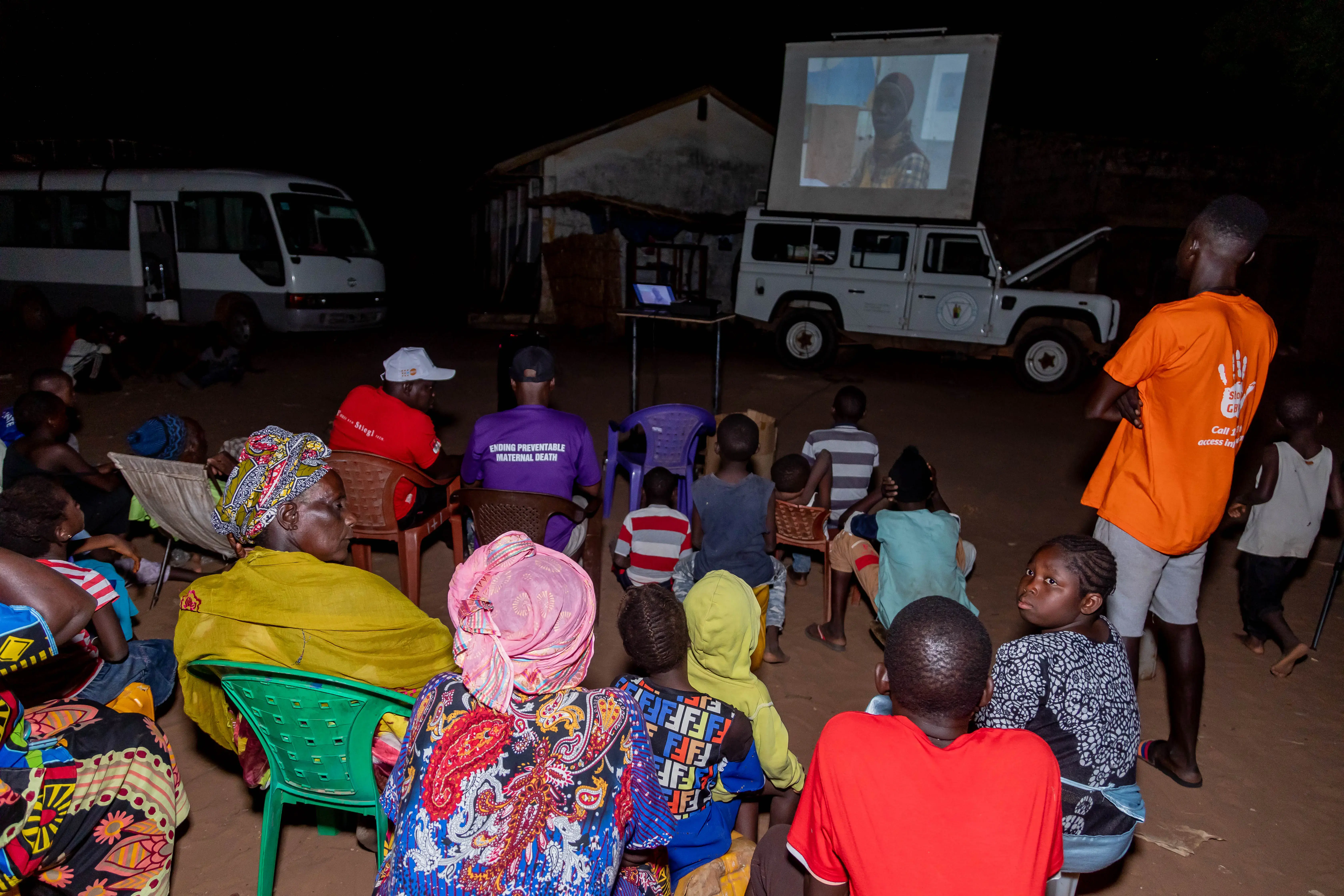 Night film shows enhance social mobilisation to support realisation of the three results