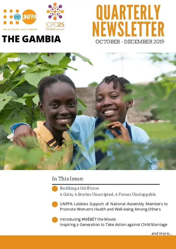 UNFPA The Gambia Quarterly Newsletter (October - December) 2019